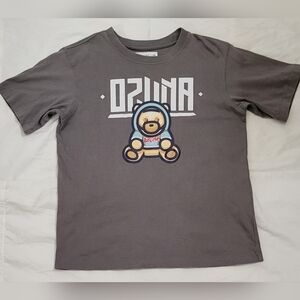 Zara Gray Kids Tee with Bear Astronaut Design